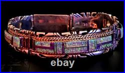 Navajo Confetti Opal Sterling Silver Bracelet Native American Jewelry 8 CW2014