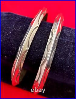 Navajo Cuff Bracelets Sterling Silver Vintage Handmade Native American USA