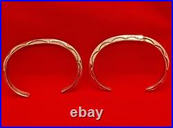 Navajo Cuff Bracelets Sterling Silver Vintage Handmade Native American USA