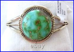 Navajo Dave Skeets Sonoran Gold Turquoise Cuff Bracelet 925 Sterling Silver NWT