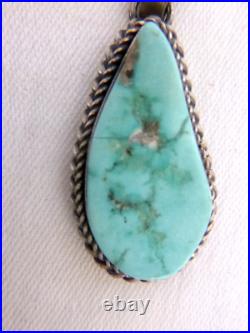 Navajo Eli Skeets Sonoran Gold Turquoise Pendant 925 Sterling Silver 1 7/8 In