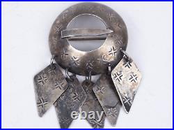 Navajo Fred Harvey Era Sterling Silver 925 Handmade Signed Brooch Pin