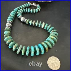 Navajo Graduated Turquoise Sterling Silver Necklace 19 18421 Navajo Graduated Turquoise Sterling Silver Necklace 19 18421