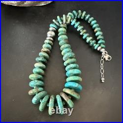 Navajo Graduated Turquoise Sterling Silver Necklace 19 18421