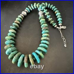 Navajo Graduated Turquoise Sterling Silver Necklace 19 18421 Navajo Graduated Turquoise Sterling Silver Necklace 19 18421