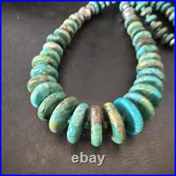 Navajo Graduated Turquoise Sterling Silver Necklace 19 18421