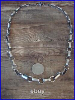Navajo Hand Made Sterling Silver 24 Link Heavy Chain Link Necklace Yazzie
