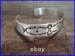 Navajo Hand Stamped Sterling Silver Bracelet by Sandy Bell