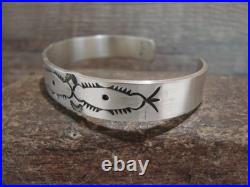 Navajo Hand Stamped Sterling Silver Bracelet by Sandy Bell