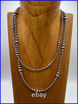 Navajo Hand-Strung Pearl Bead Necklaces 3mm 4mm 5mm 6mm 7mm 8mm 10mm 3-6mm 4-8mm