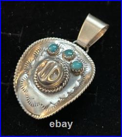 Navajo Handmade Cowboy Hat Pendant by Artist Bobby Platero / Running Bear