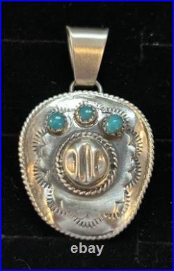 Navajo Handmade Cowboy Hat Pendant by Artist Bobby Platero / Running Bear