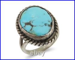 Navajo Handmade Ring 925 Silver Natural Turquoise Native Artist C. 80's