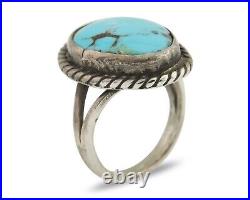 Navajo Handmade Ring 925 Silver Natural Turquoise Native Artist C. 80's