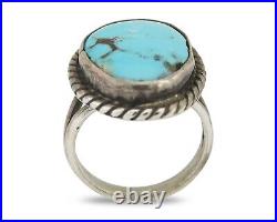 Navajo Handmade Ring 925 Silver Natural Turquoise Native Artist C. 80's