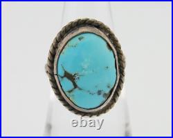 Navajo Handmade Ring 925 Silver Natural Turquoise Native Artist C. 80's