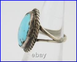 Navajo Handmade Ring 925 Silver Natural Turquoise Native Artist C. 80's