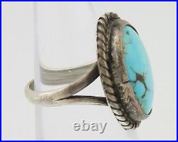 Navajo Handmade Ring 925 Silver Natural Turquoise Native Artist C. 80's