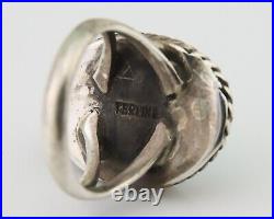 Navajo Handmade Ring 925 Silver Natural Turquoise Native Artist C. 80's