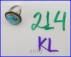 Navajo Handmade Ring 925 Silver Natural Turquoise Native Artist C. 80's