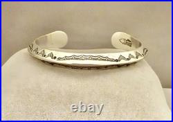 Navajo Handmade Sterling Silver Cuff Bracelet by Stanley Parker Navajo Handmade Sterling Silver Cuff Bracelet by Stanley Parker