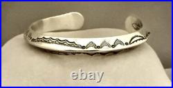 Navajo Handmade Sterling Silver Cuff Bracelet by Stanley Parker Navajo Handmade Sterling Silver Cuff Bracelet by Stanley Parker