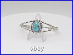 Navajo Handmade Sterling Silver & Kingman Turquoise Bracelet Navajo Handmade Sterling Silver & Kingman Turquoise Bracelet
