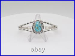 Navajo Handmade Sterling Silver & Kingman Turquoise Bracelet Navajo Handmade Sterling Silver & Kingman Turquoise Bracelet