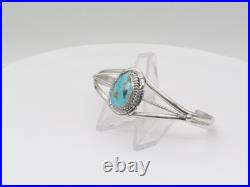 Navajo Handmade Sterling Silver & Kingman Turquoise Bracelet Navajo Handmade Sterling Silver & Kingman Turquoise Bracelet
