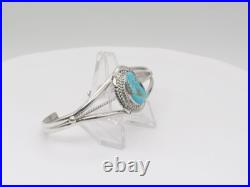 Navajo Handmade Sterling Silver & Kingman Turquoise Bracelet Navajo Handmade Sterling Silver & Kingman Turquoise Bracelet