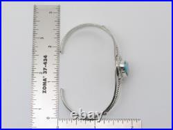Navajo Handmade Sterling Silver & Kingman Turquoise Bracelet Navajo Handmade Sterling Silver & Kingman Turquoise Bracelet