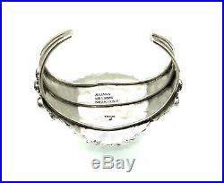 Navajo Handmade Sterling Silver Lapis Cluster Bracelet Juliana