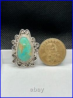 Navajo Handmade Sterling Silver Turquoise Ring