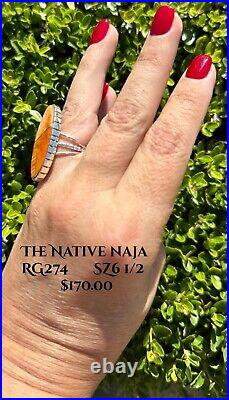 Navajo Harold Smith Sterling Silver & Spiny Oyster Ring Size 6 1/2 RG274