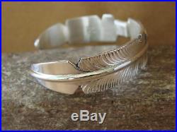 Navajo Indian Jewelry Sterling Silver Feather Bracelet by Chris Charley