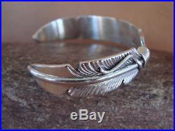 Navajo Indian Jewelry Sterling Silver Feather Bracelet by Chris Charley