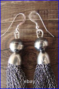 Navajo Indian Jewelry Sterling Silver Tassel Earrings