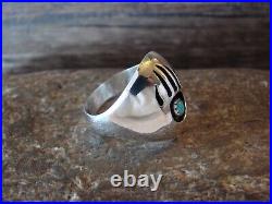 Navajo Indian Sterling Silver Bear Paw Turquoise Ring Spencer Size 13