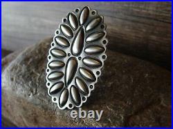 Navajo Indian Sterling Silver Concho Ring Signed Johnson Size 7