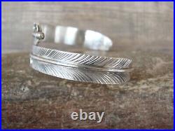 Navajo Indian Sterling Silver Feather Bracelet Signed Begay