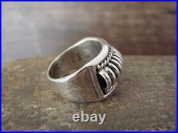 Navajo Indian Sterling Silver Ribbed Ring by Thomas Charley Size 7