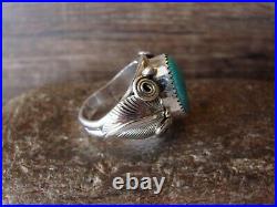 Navajo Indian Sterling Silver Turquoise Ring Signed Darrell Morgan Size 10