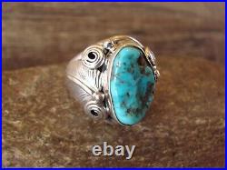 Navajo Indian Sterling Silver Turquoise Ring Size 11 Darrell Morgan