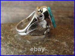 Navajo Indian Sterling Silver Turquoise Ring Size 11 Darrell Morgan