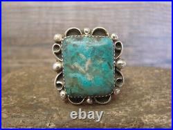 Navajo Indian Sterling Silver & Turquoise Ring by Cleveland Size 12.5