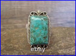 Navajo Indian Sterling Silver & Turquoise Ring by Cleveland Size 12.5