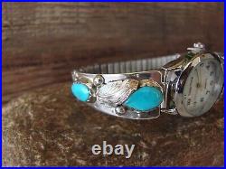 Navajo Indian Sterling Silver Turquoise Watch Simplicio