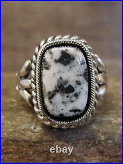 Navajo Indian Sterling Silver & White Buffalo Turquoise Ring Vandever Siz
