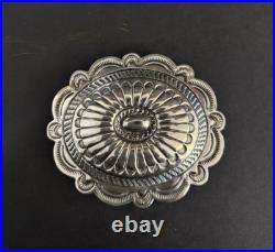 Navajo J Blackgoat Stamped Sterling Silver Belt Buckle