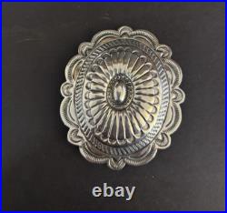 Navajo J Blackgoat Stamped Sterling Silver Belt Buckle